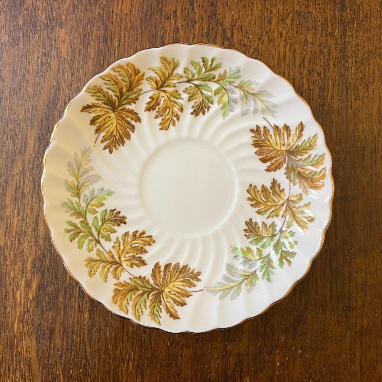 1960s Aynsley Leaves Tea Cup Saucer
