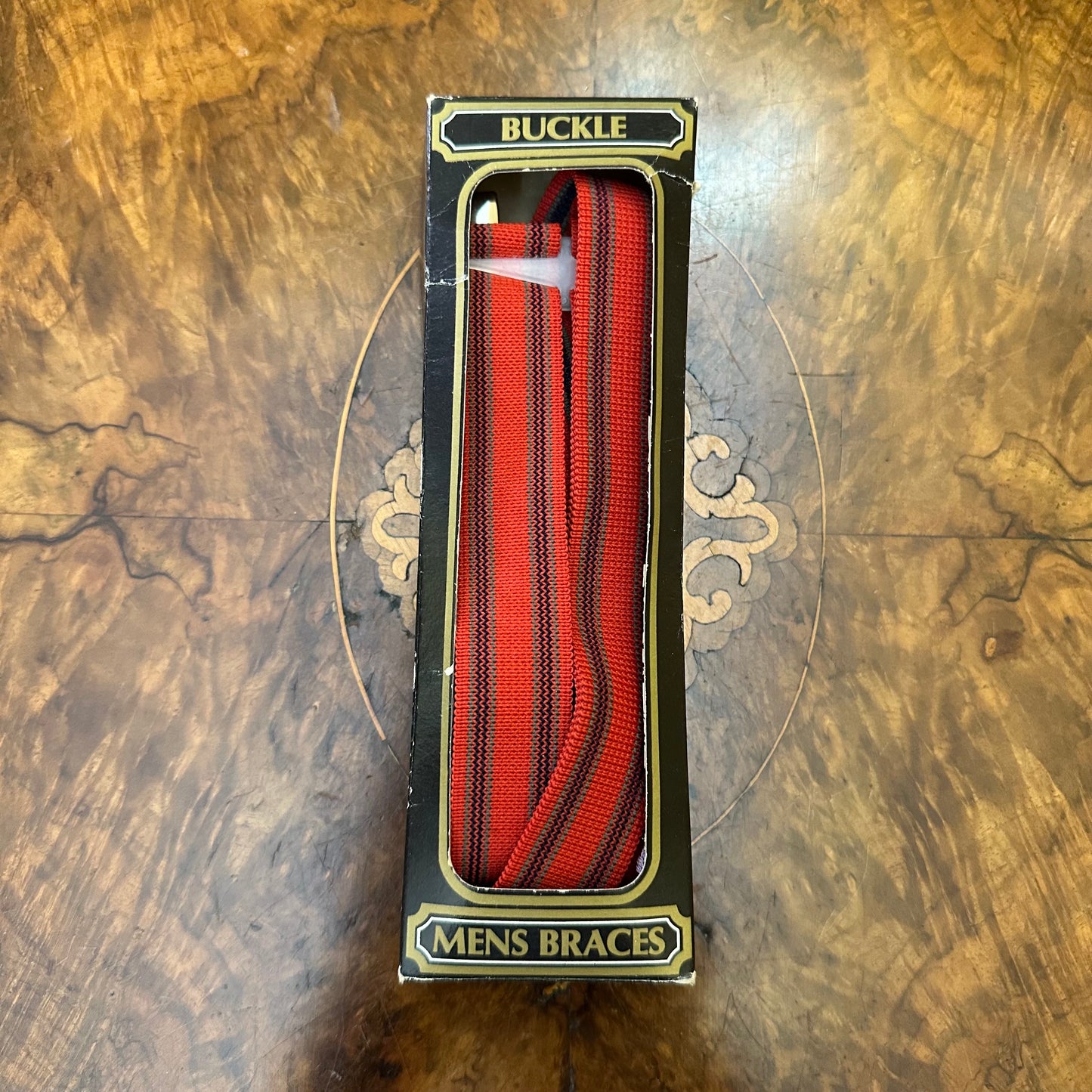 A Buckle & Son Suspender Bracers Red & Black