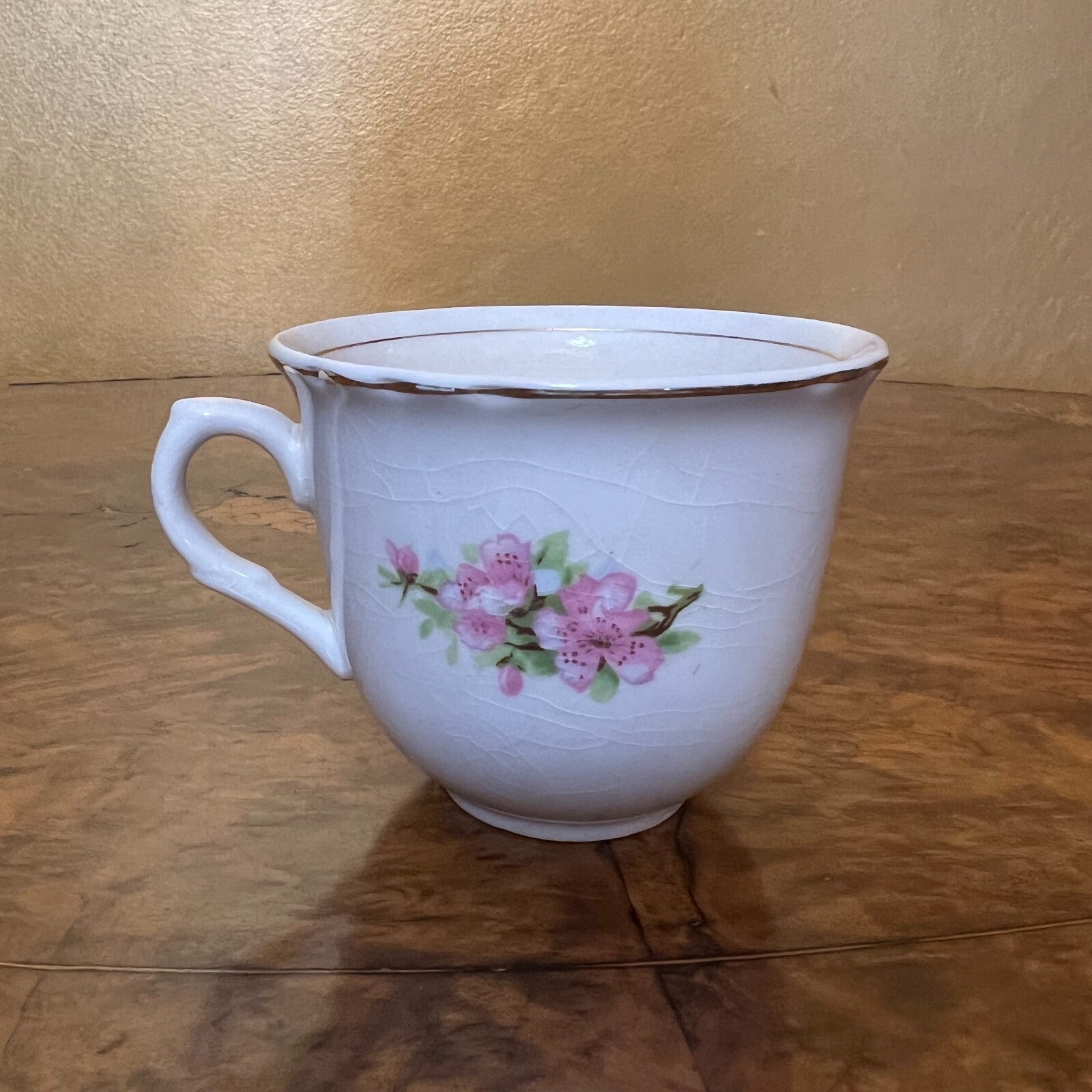 A J Wilinson Pink Floral Tea Cup Trio Set