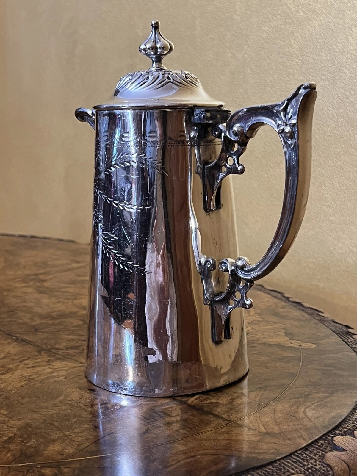 Antique English Silver Plated Coffee Pot