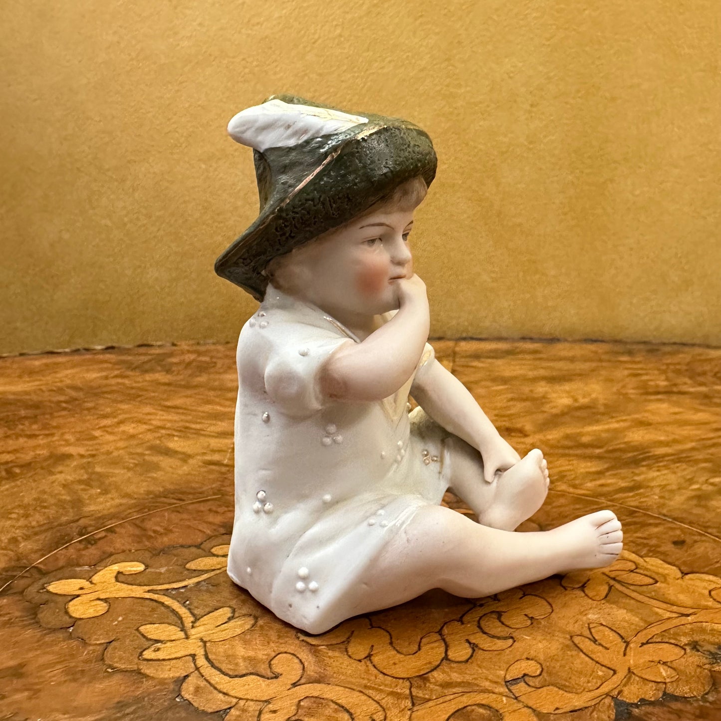 Antique Boy Bisque Figurine Ornament