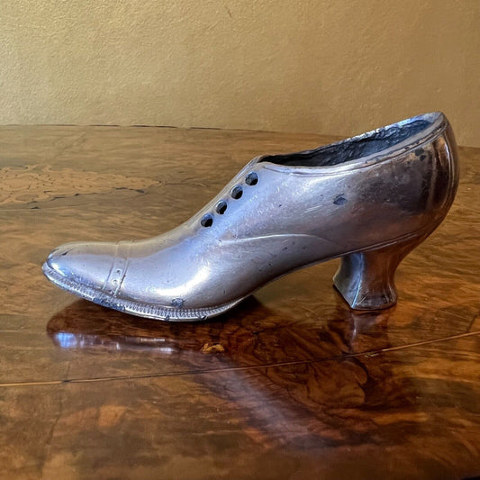 Antique Edwardian Silver Plated Miniature Shoe