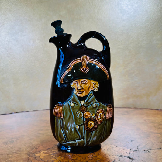 Antique Royal Doulton Kingsware Dewar's Whisky Nelson Flask