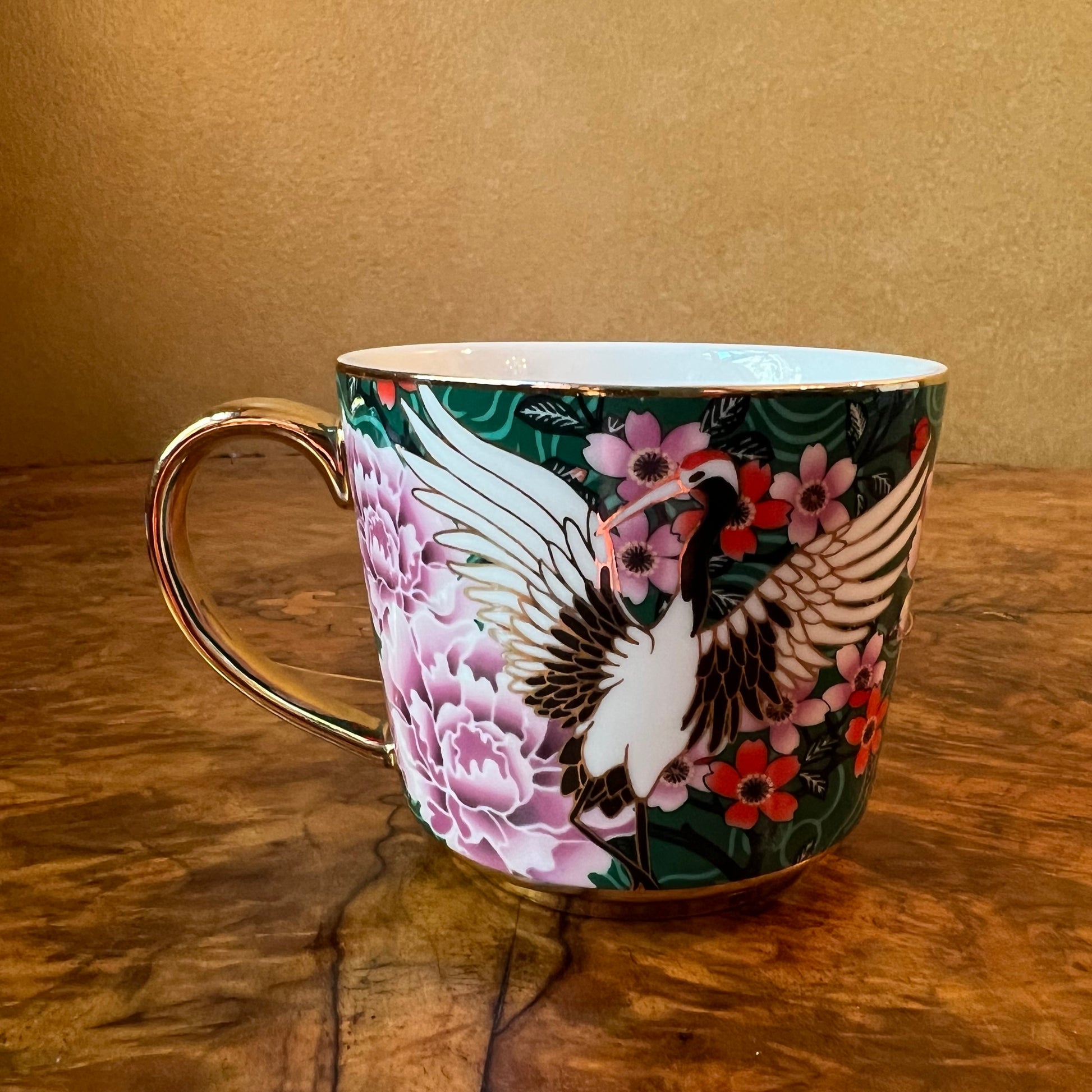 Ashen Osaka Collection Bird Print Tea Cup