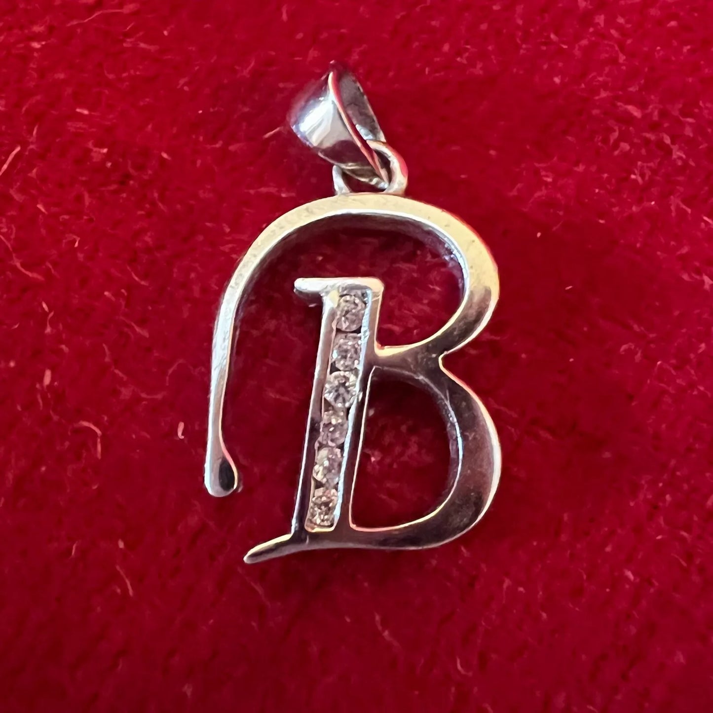 B Sterling Silver Pendant