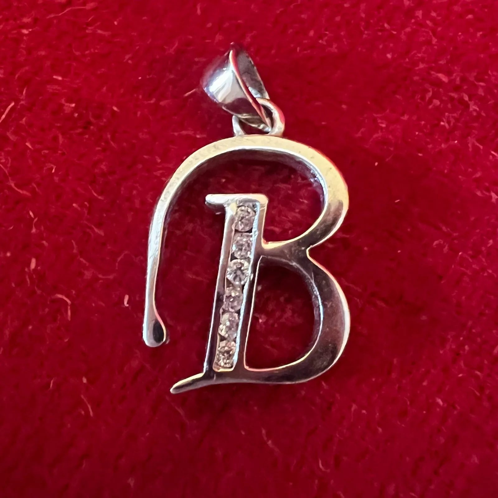 B Sterling Silver Pendant