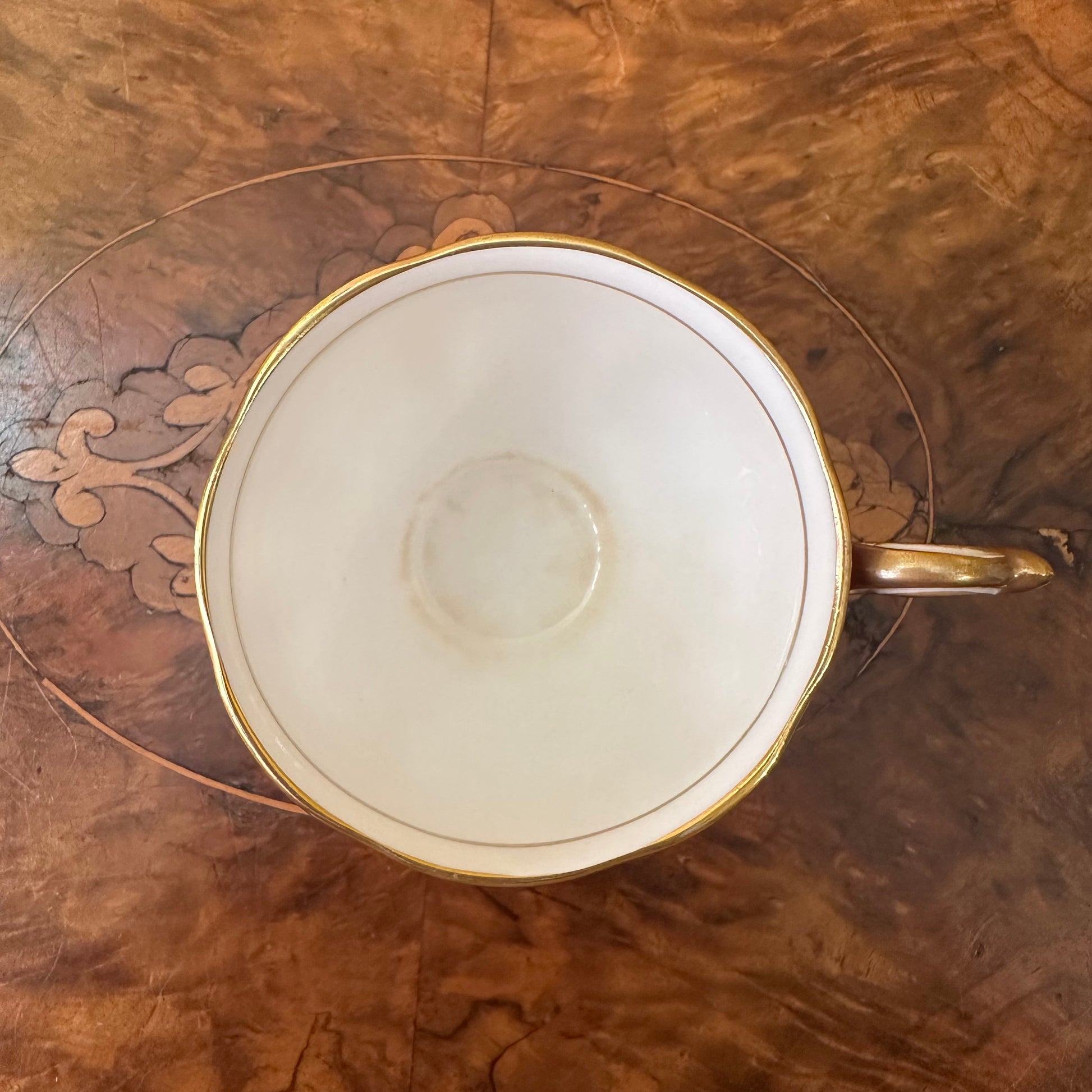 Bell China Red & Gold Print Cup