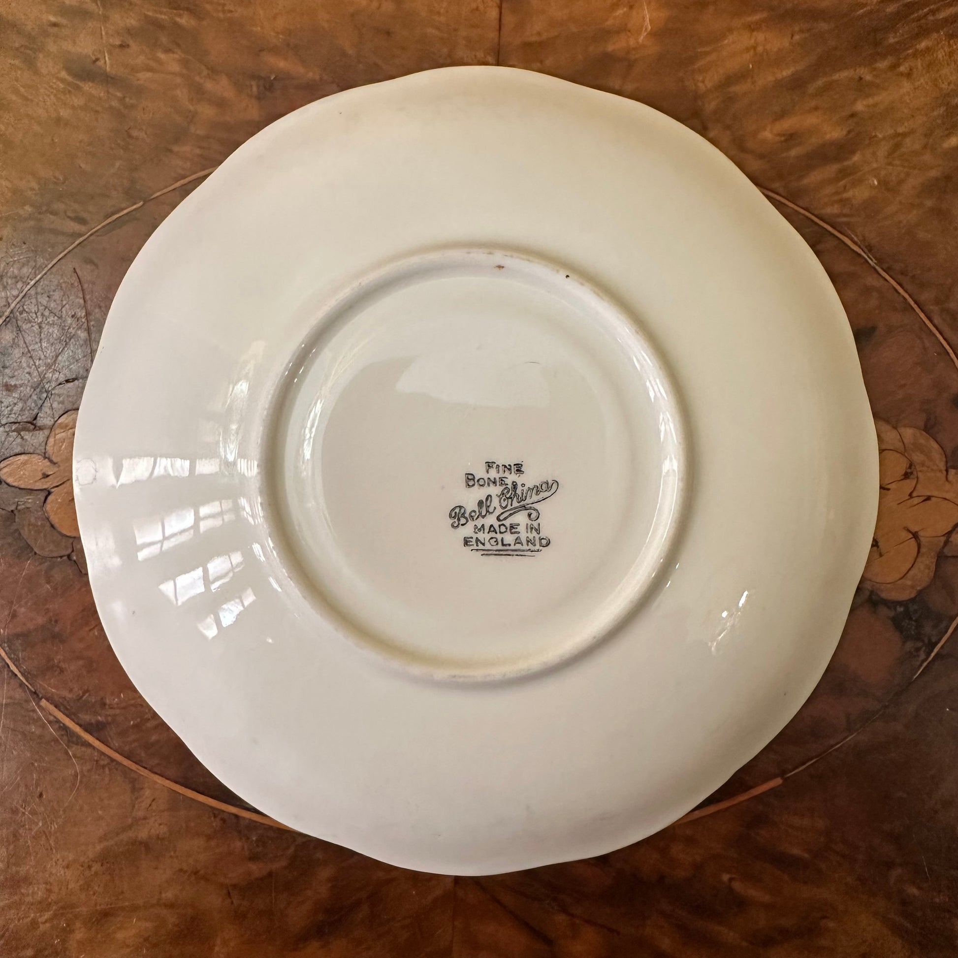 Bell China Red & Gold Print Saucer Plate