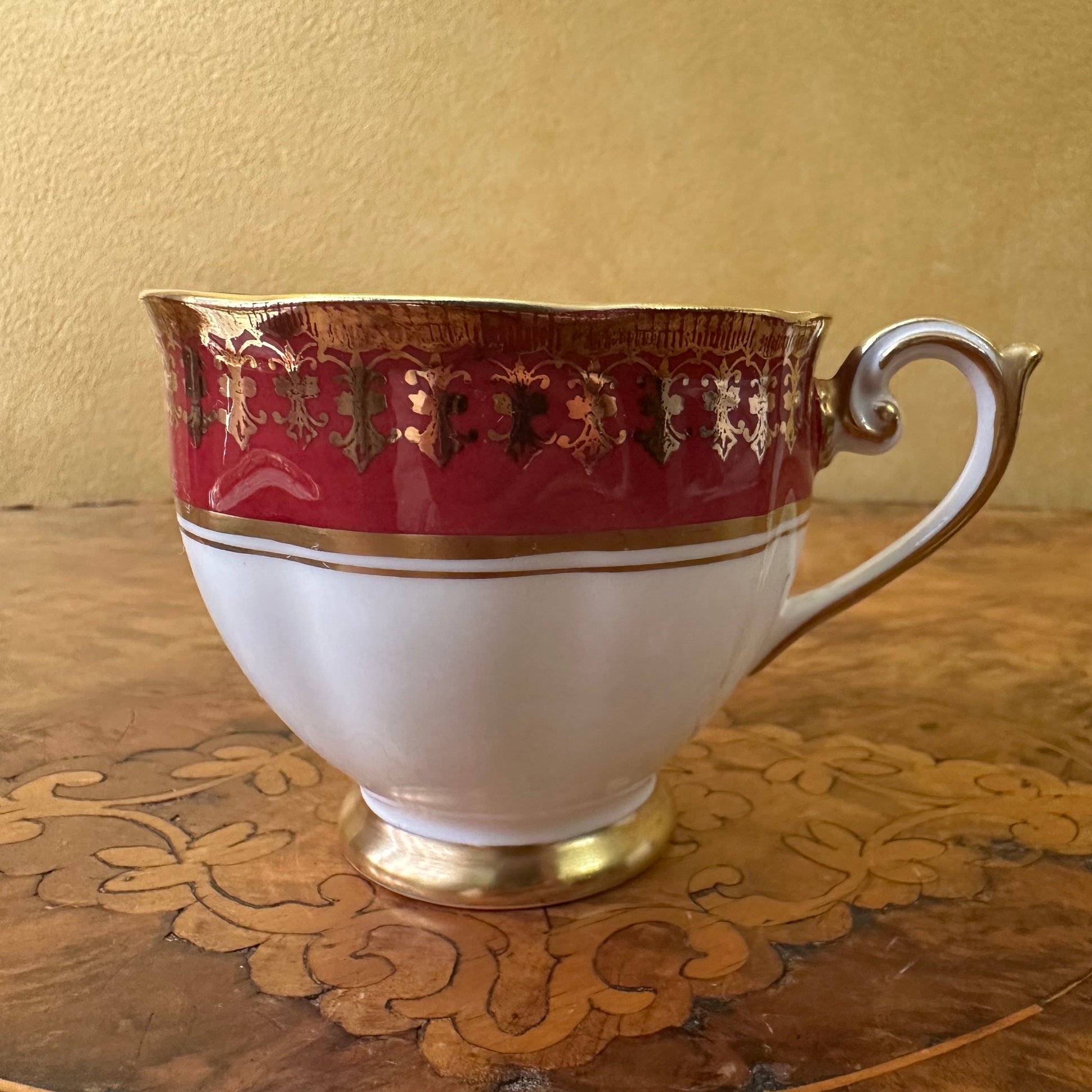 Bell China Red & Gold Print Tea Cup