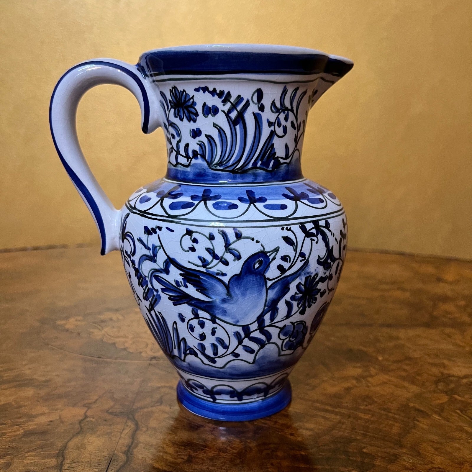 Bird White Bird Floral Jug