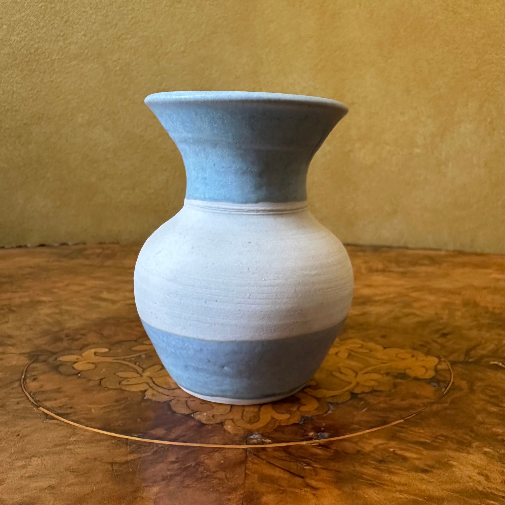 Blue Floral Design Pottery Vase