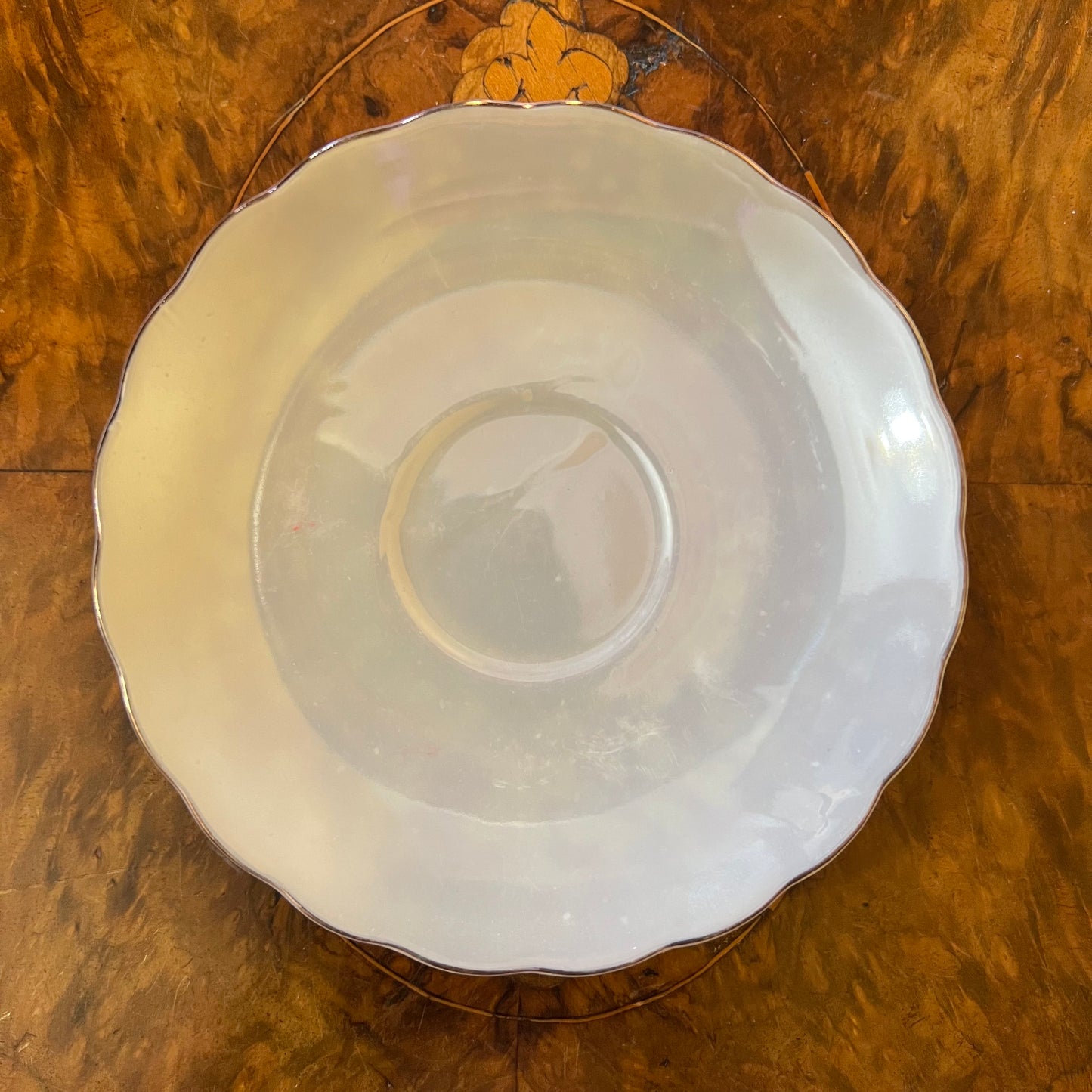 Blue Grey Pearl Like Saucer