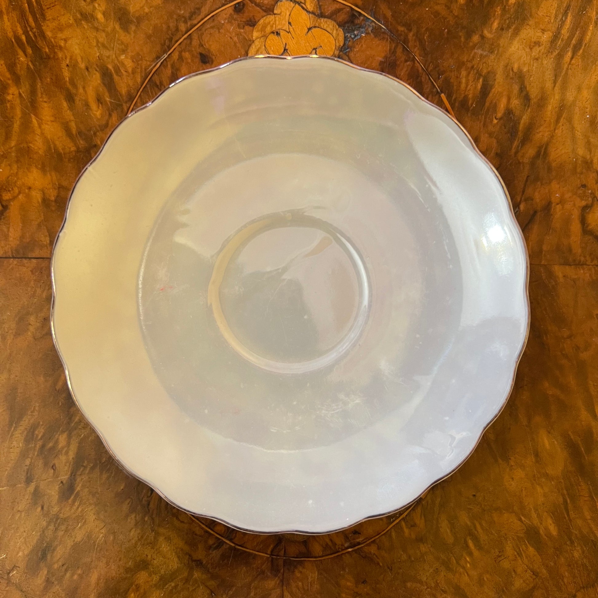 Blue Grey Pearl Like Saucer