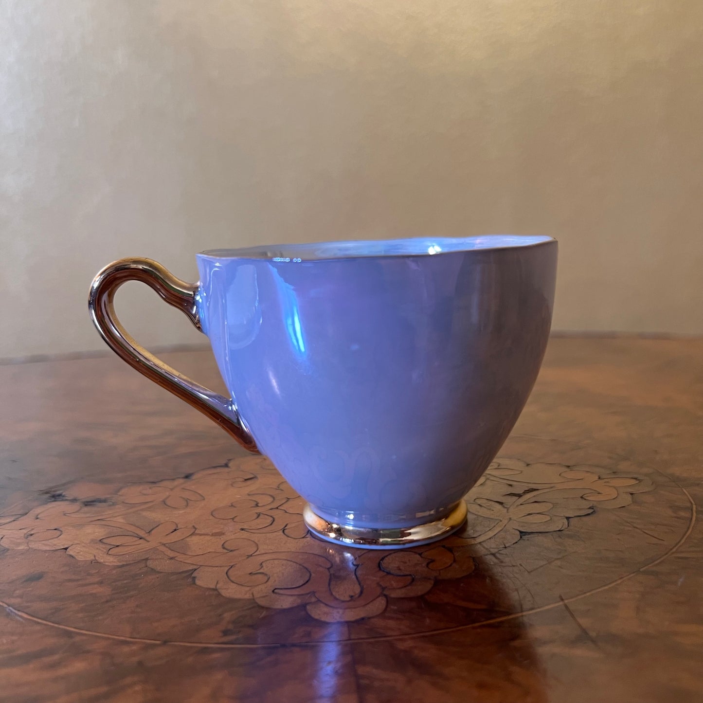 Blue Grey Pearl Like Tea Cup
