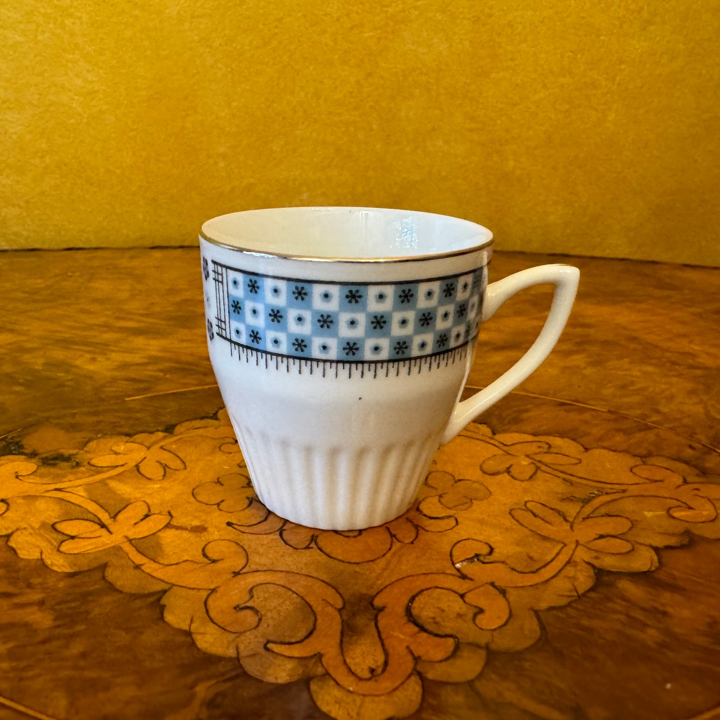 Blue & White Patter Coffee Cup & Saucer