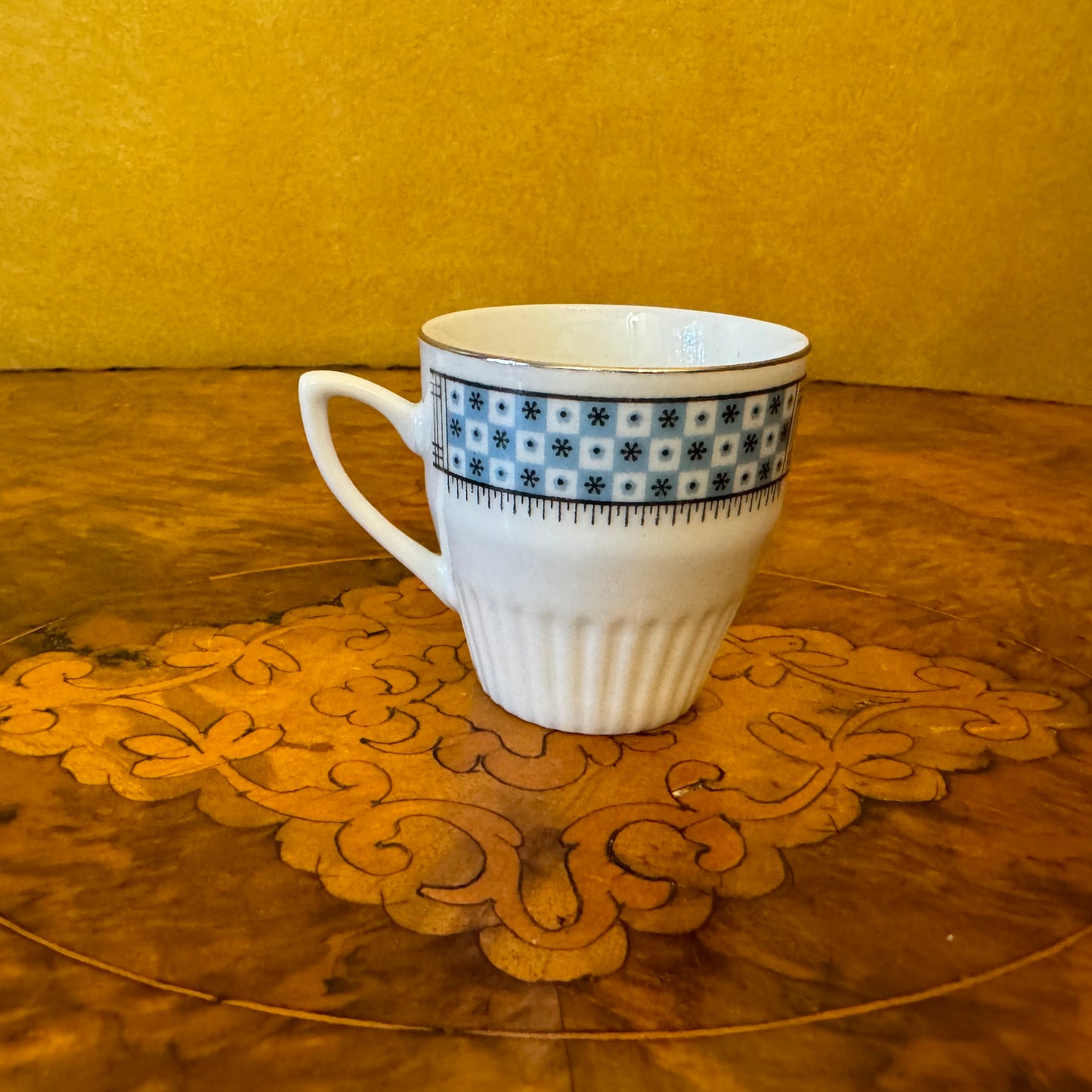 Blue & White Pattern Coffee Cup