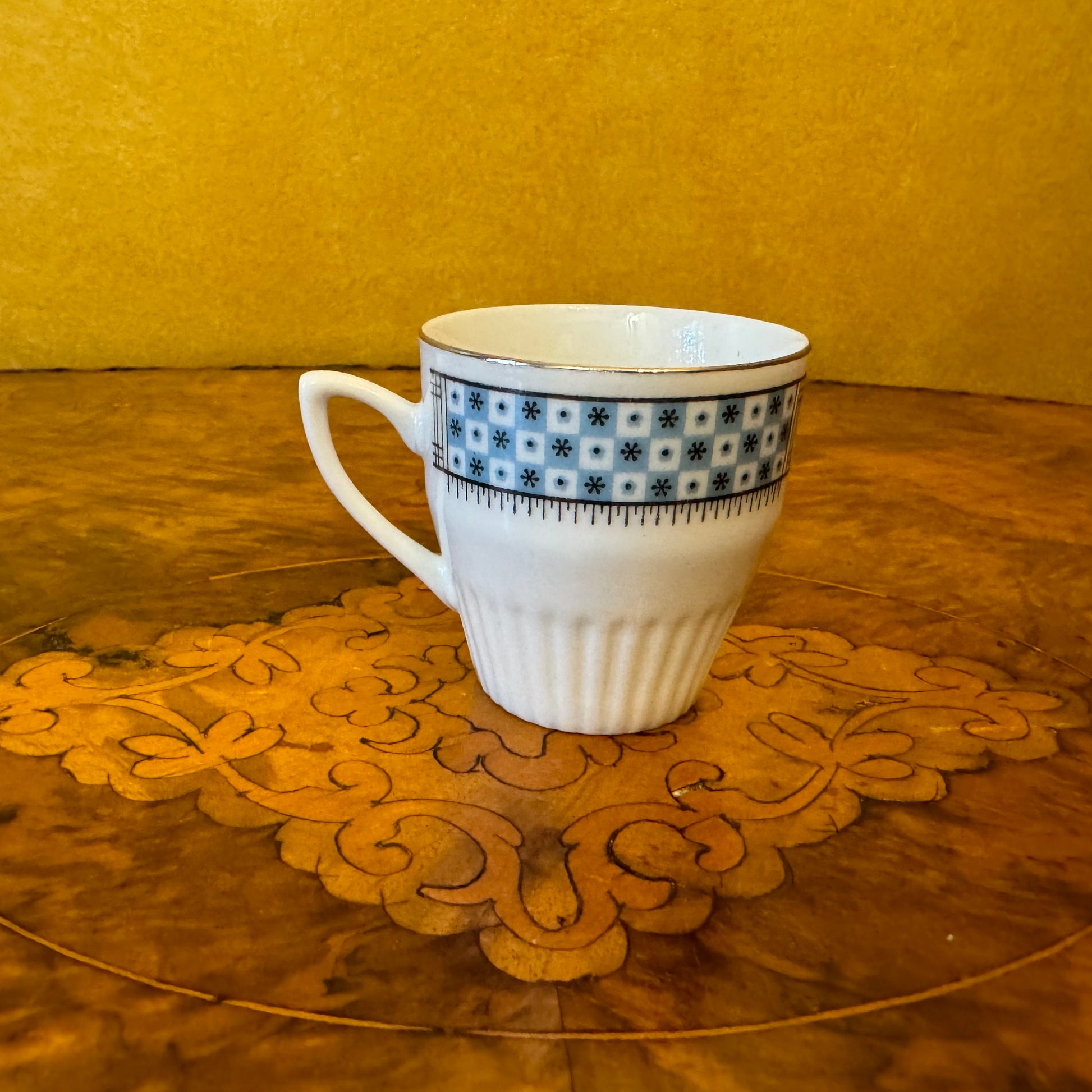 Blue & White Pattern Coffee Cup
