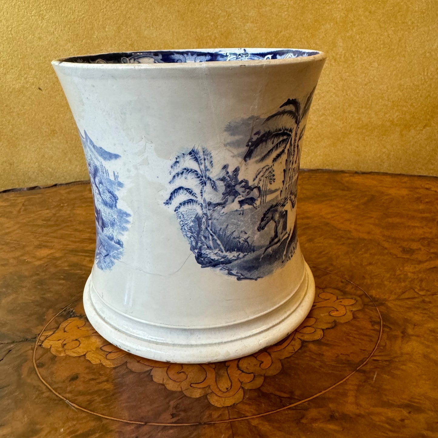 Blue & White Print Tankard Mug