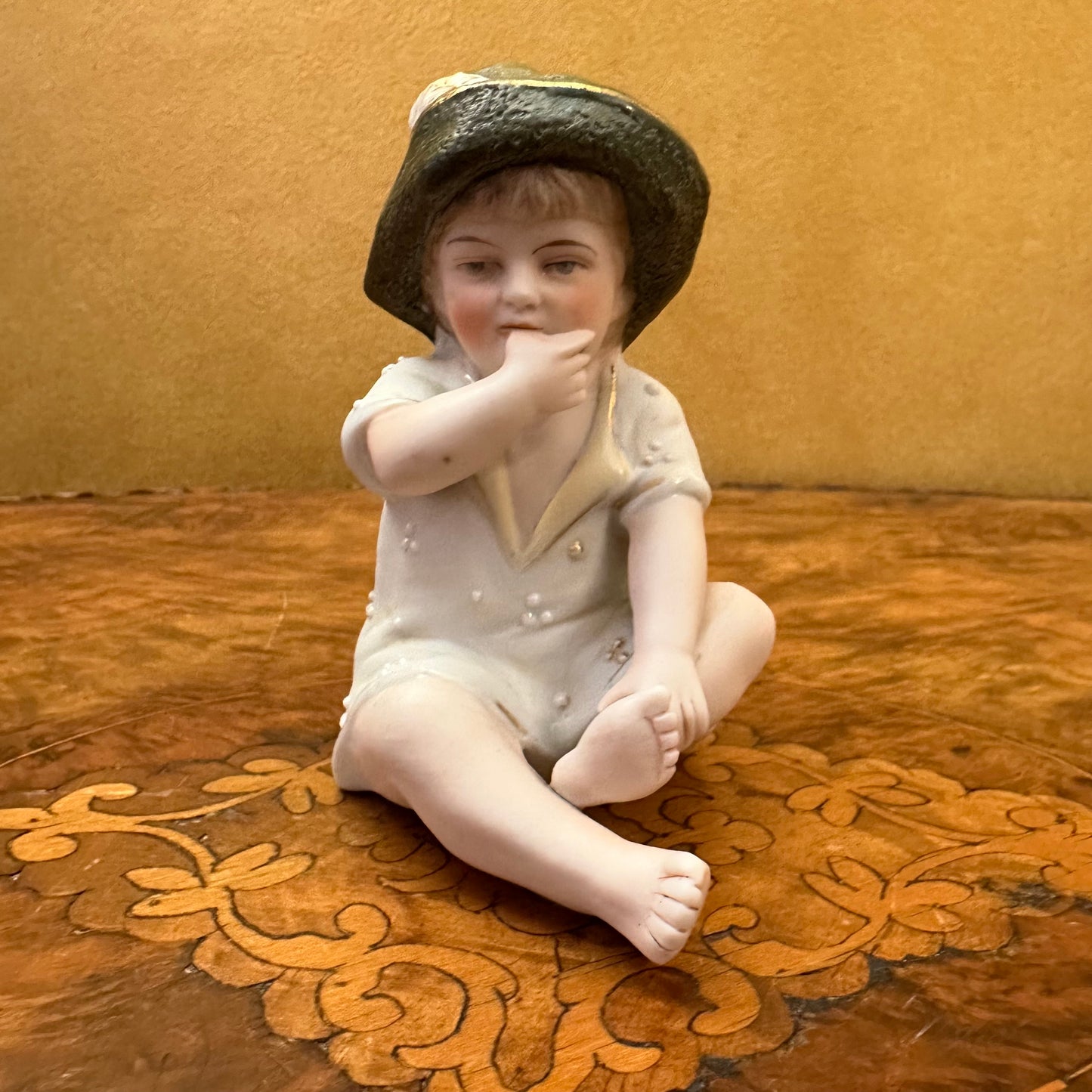 Boy Bisque Figurine Ornament