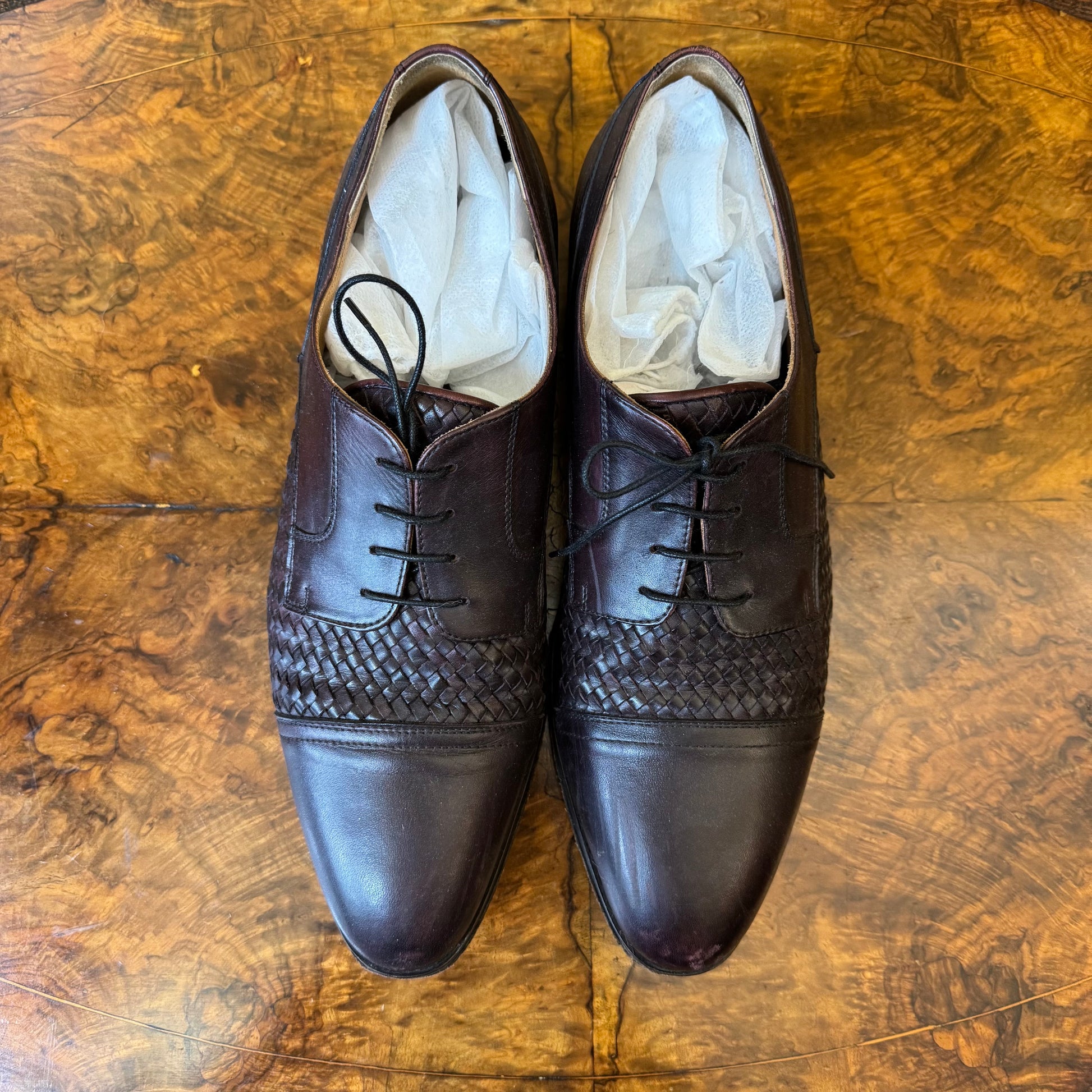 Brando Italian Dark Brown Leather Mens Shoes Size