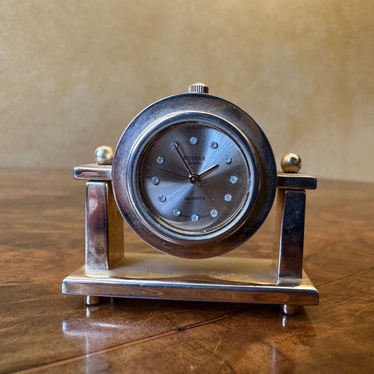 Brass Romax Japan Quarts Miniature Clock