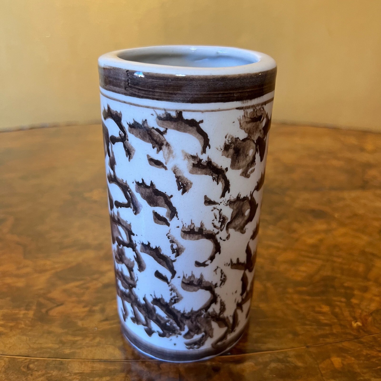 Brown and White Ceramic Vase