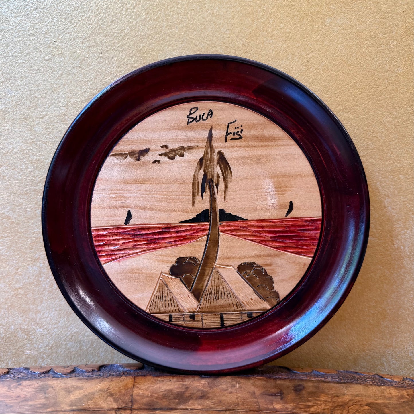 Bula Fiji Wooden Plate