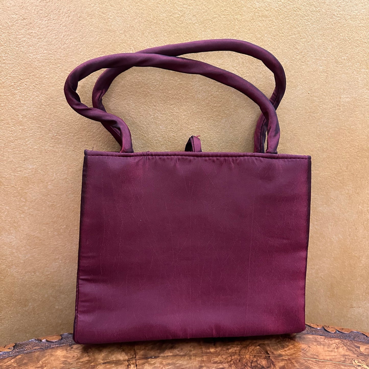 Burgundy Floral Ladies Hand Bag