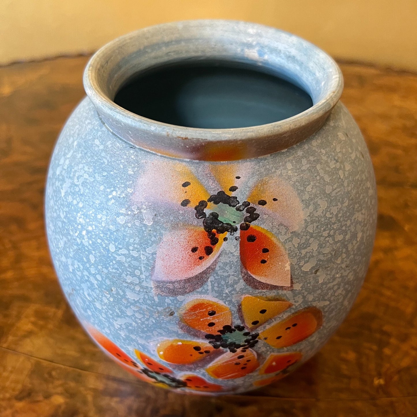 Ceramic  Floral Blue Vase