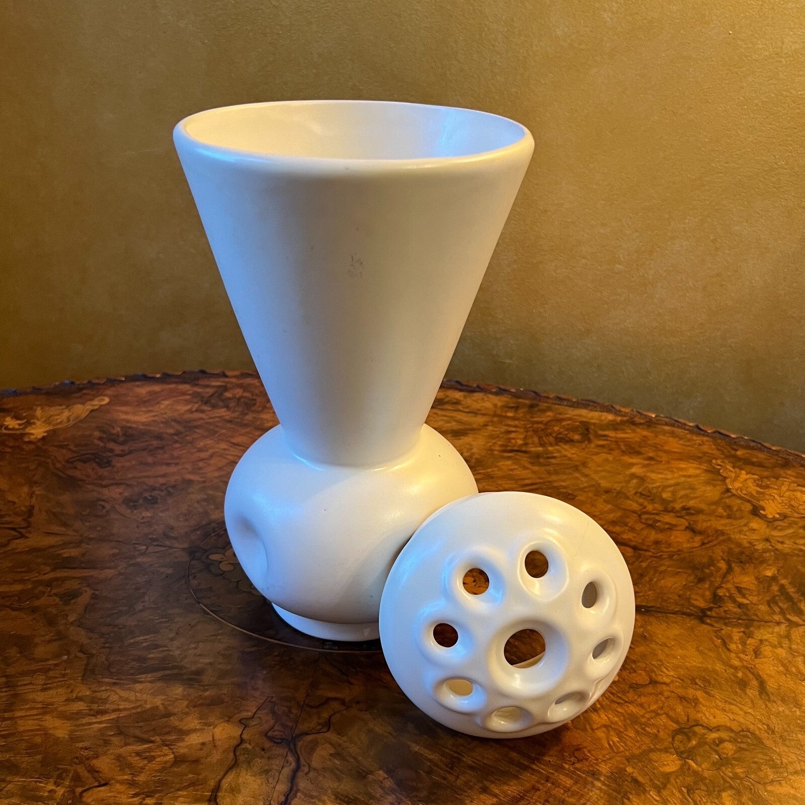 Ceramic  Vase With Flower Frog
