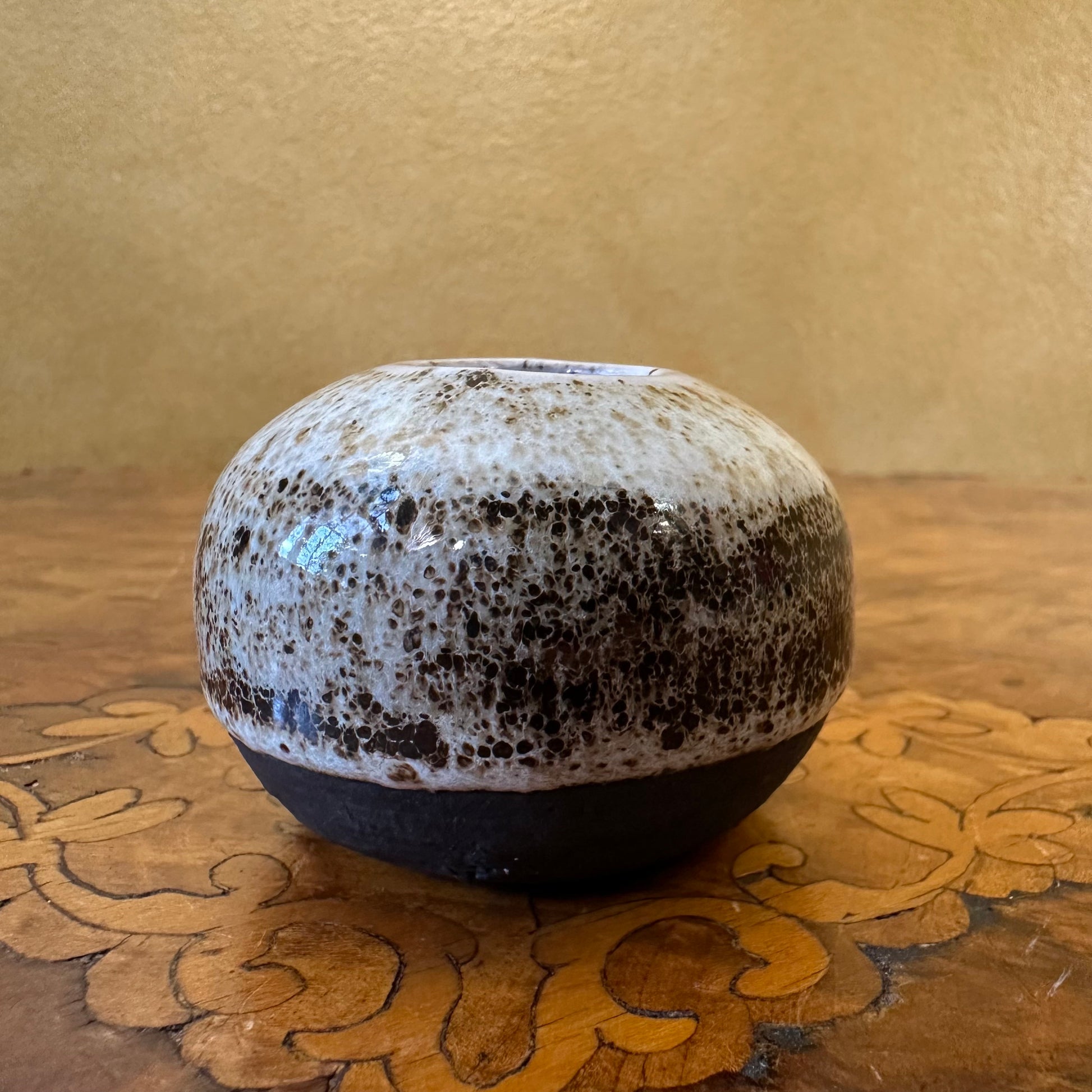 Ceramic Yellow Brown Black design Vase
