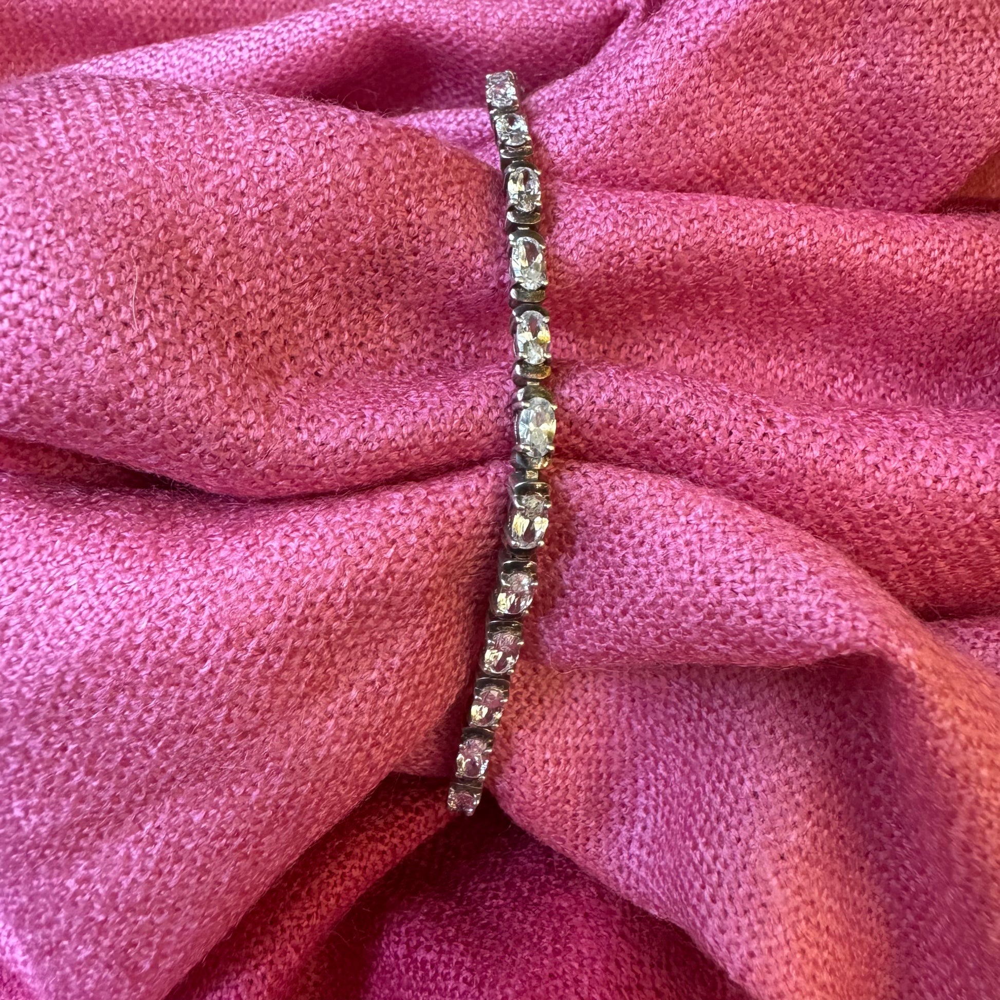 Clear Stones Sterling Silver Bracelet
