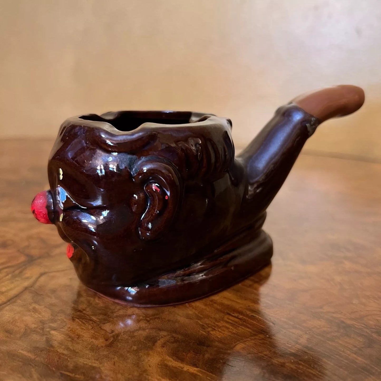 Antique 1920s Clown Pipe Shaped Ashtray