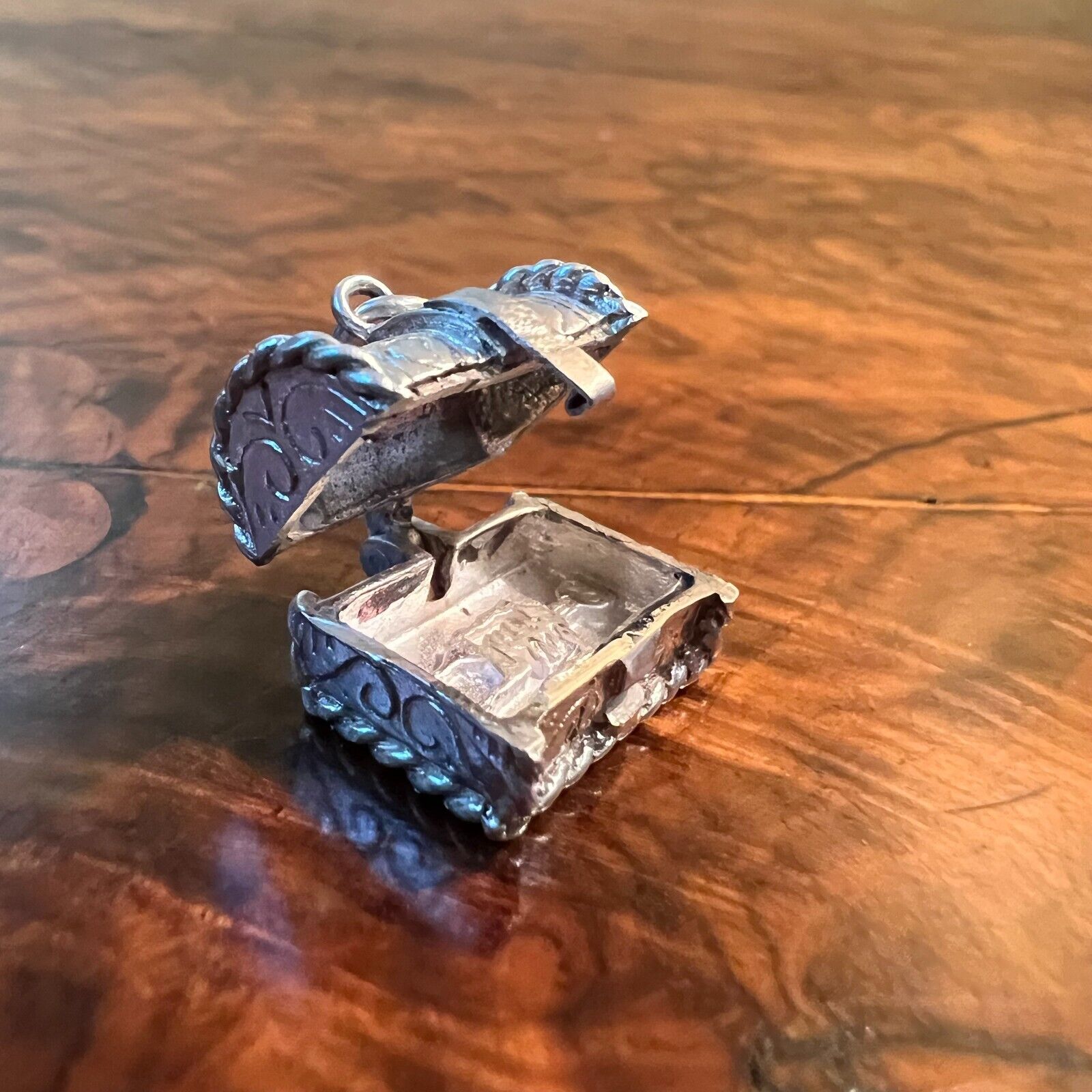 Coffin with Skeleton Charm Pendant
