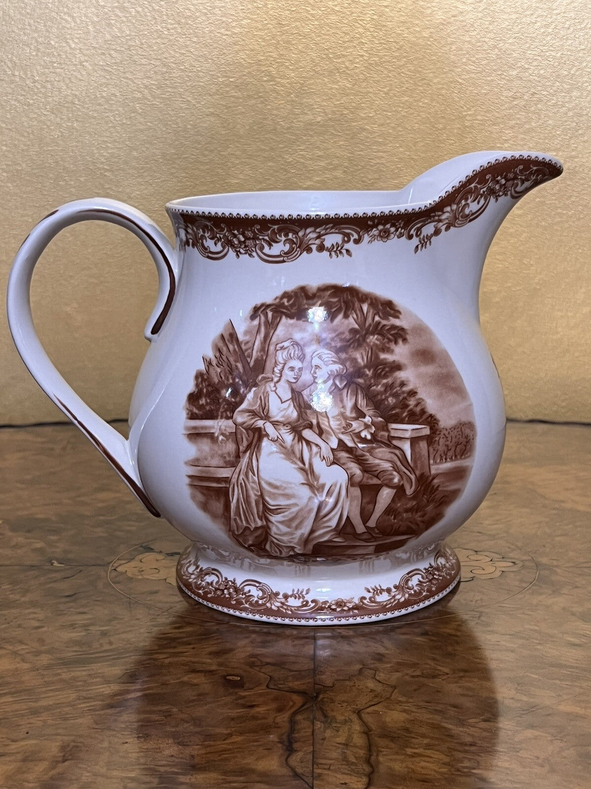 Courting Print Red & White Jug