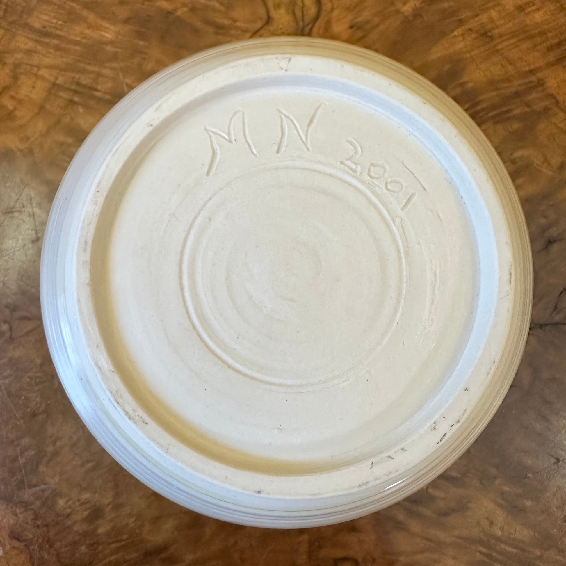 Cream Floral Design Pottery Bowl