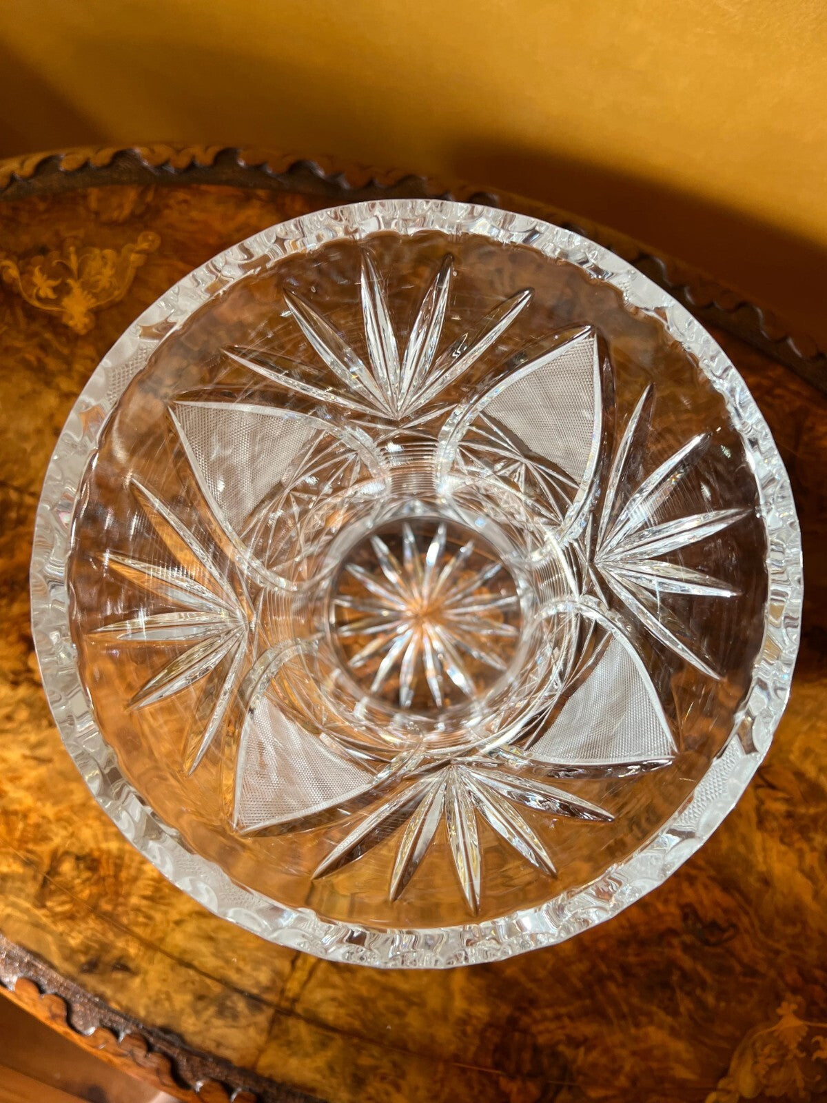 Crystal Cut Large Vase Vintage