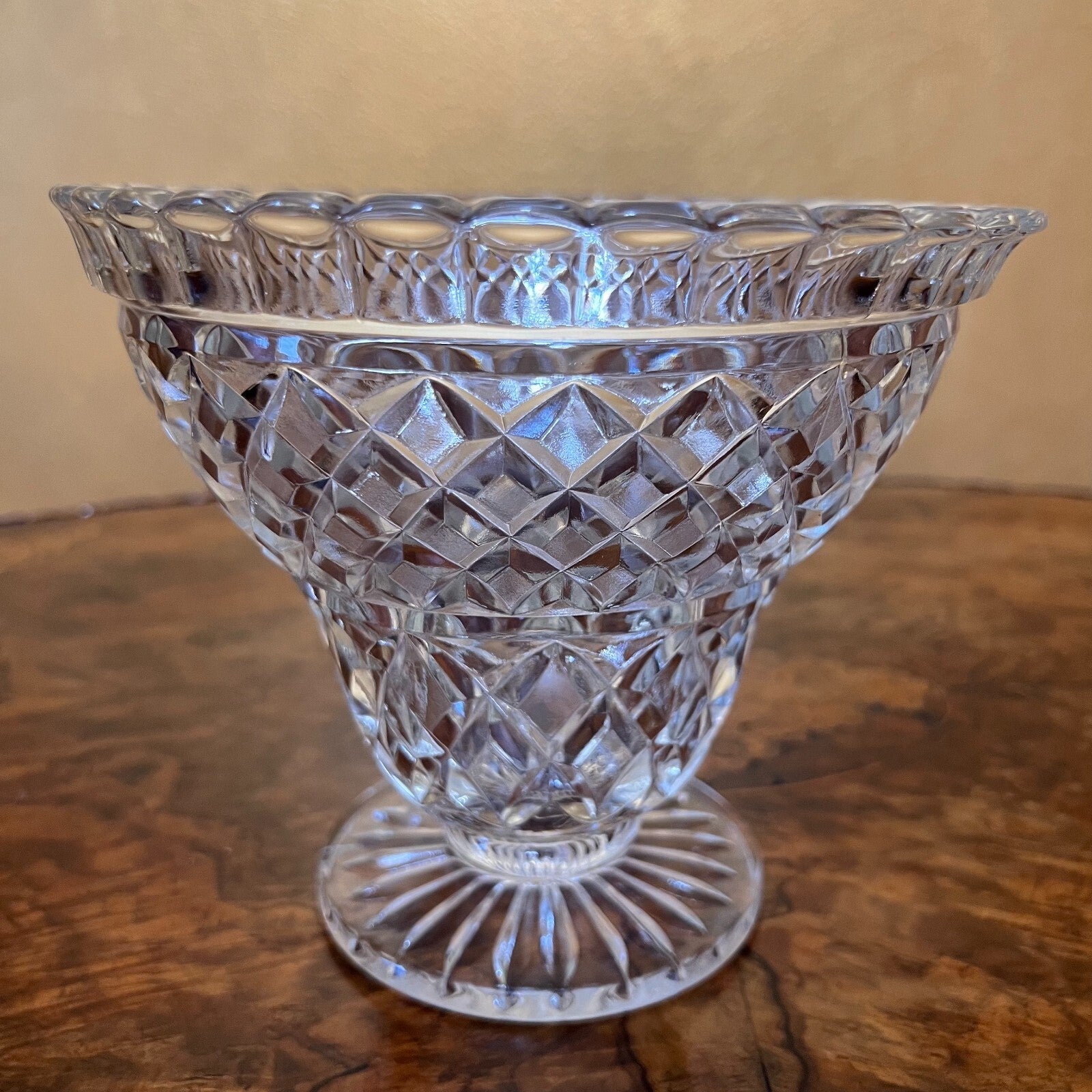 Crystal Diamond Cut Vase