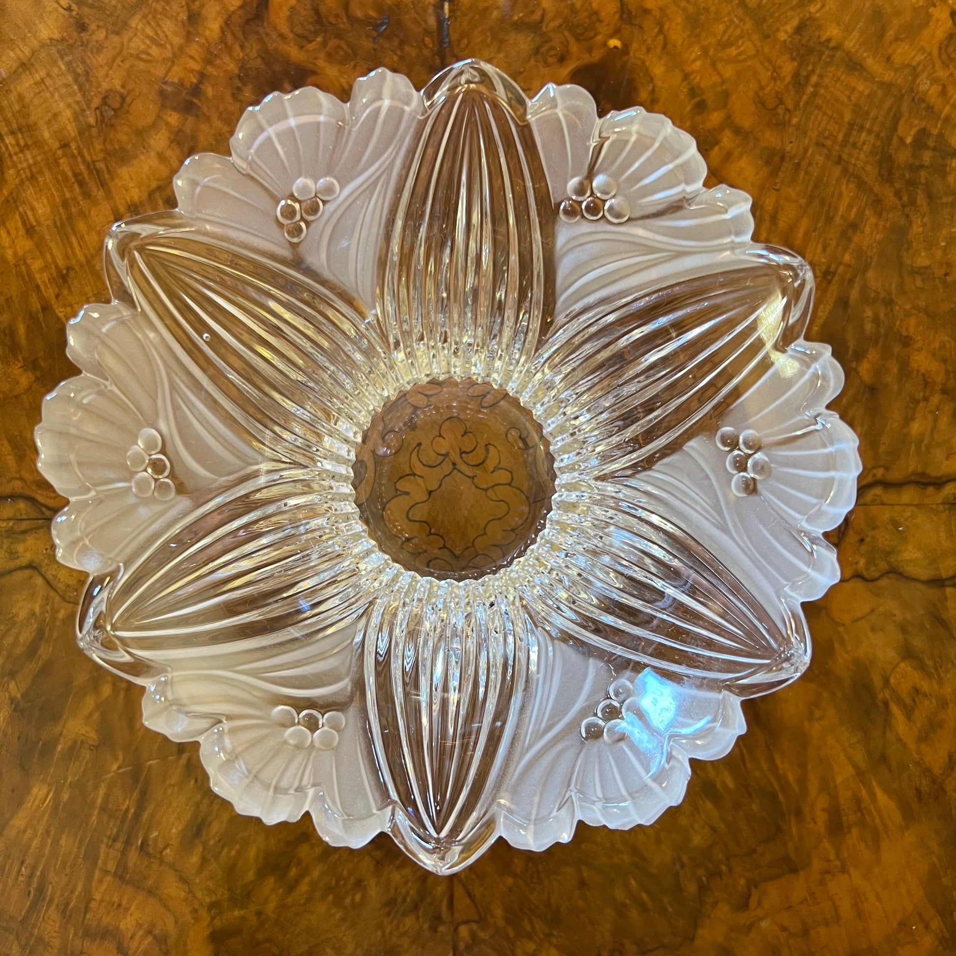 Crystal Flower Design Bowl Vintage