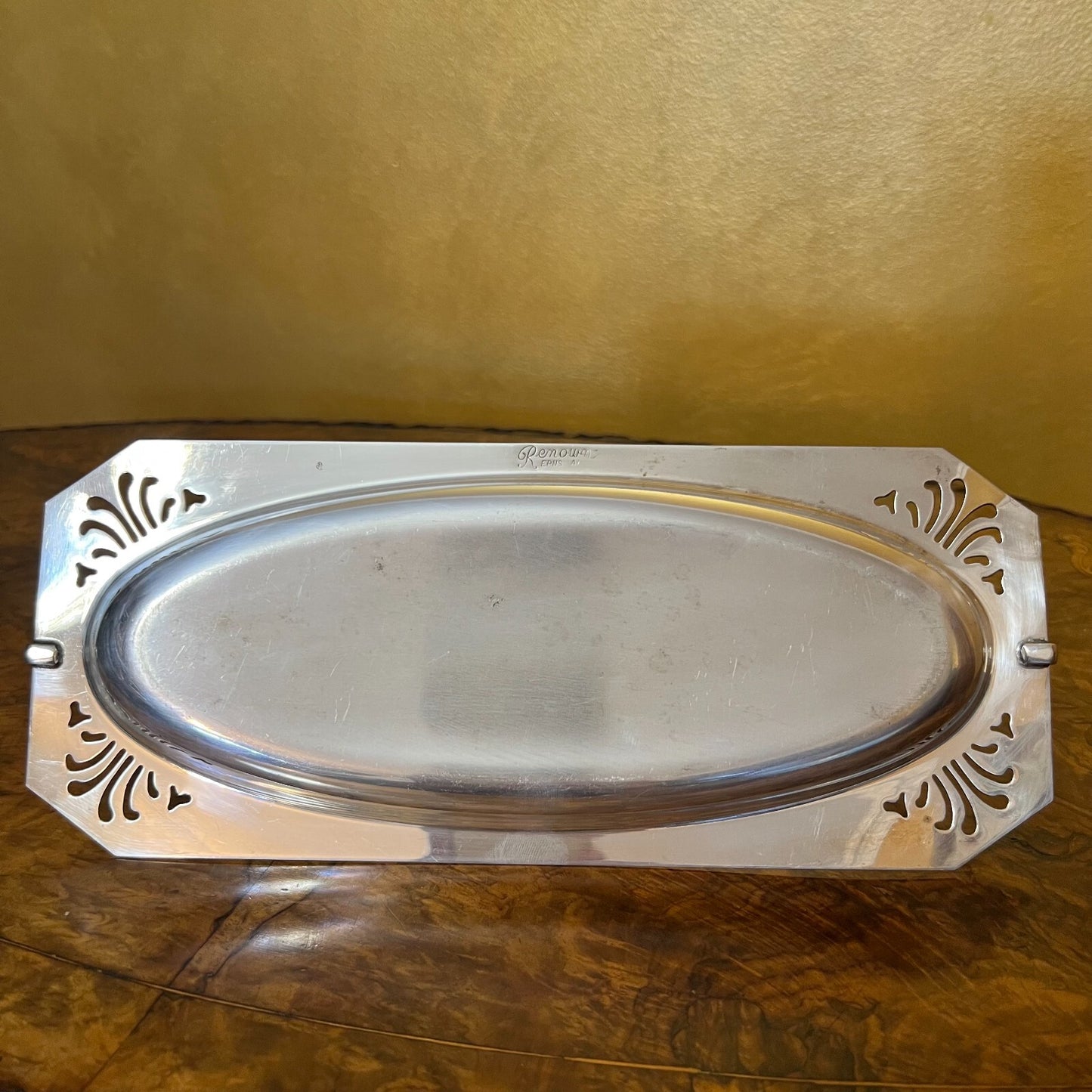 Cut Out Detail Silver Plated Tray