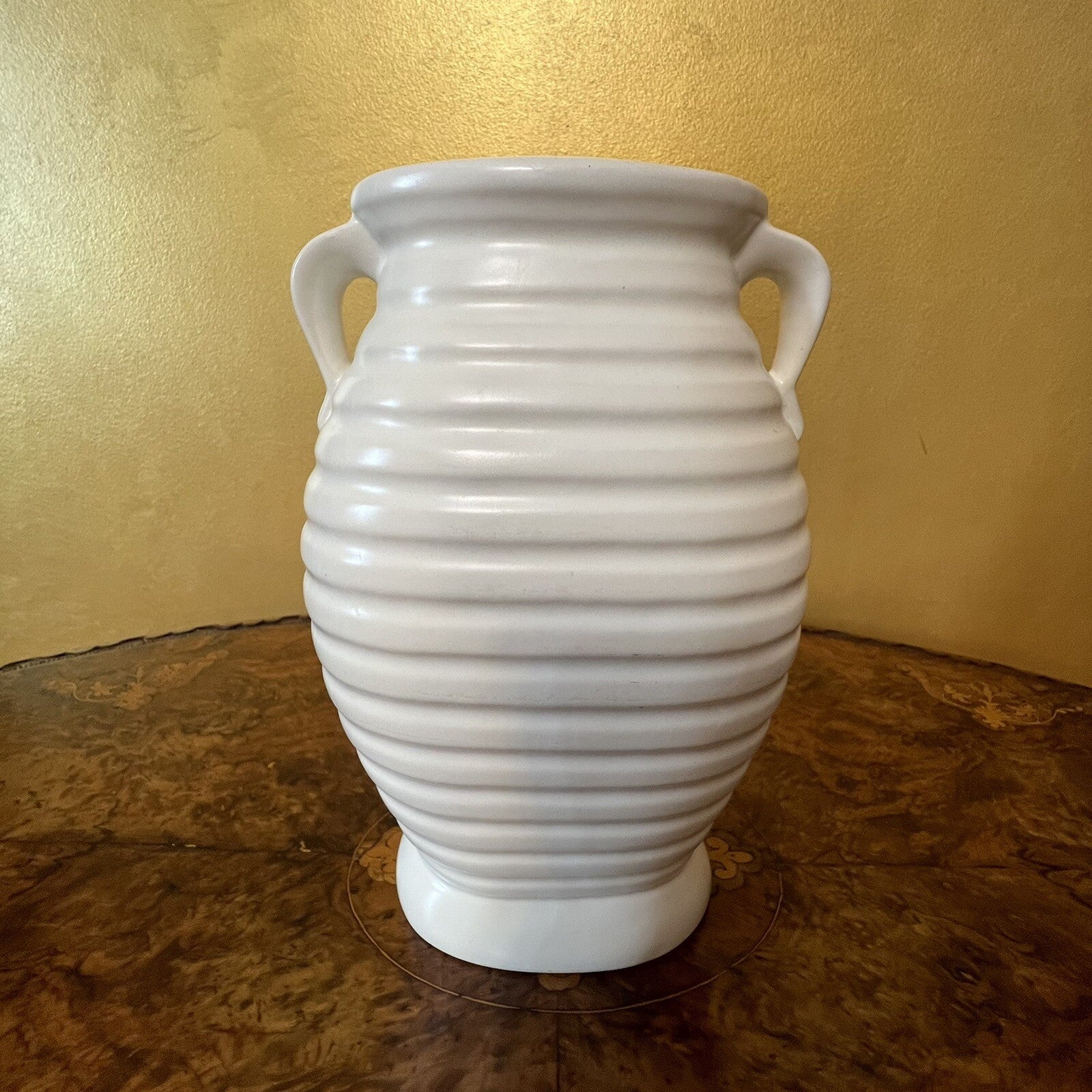 Embossed White Vase