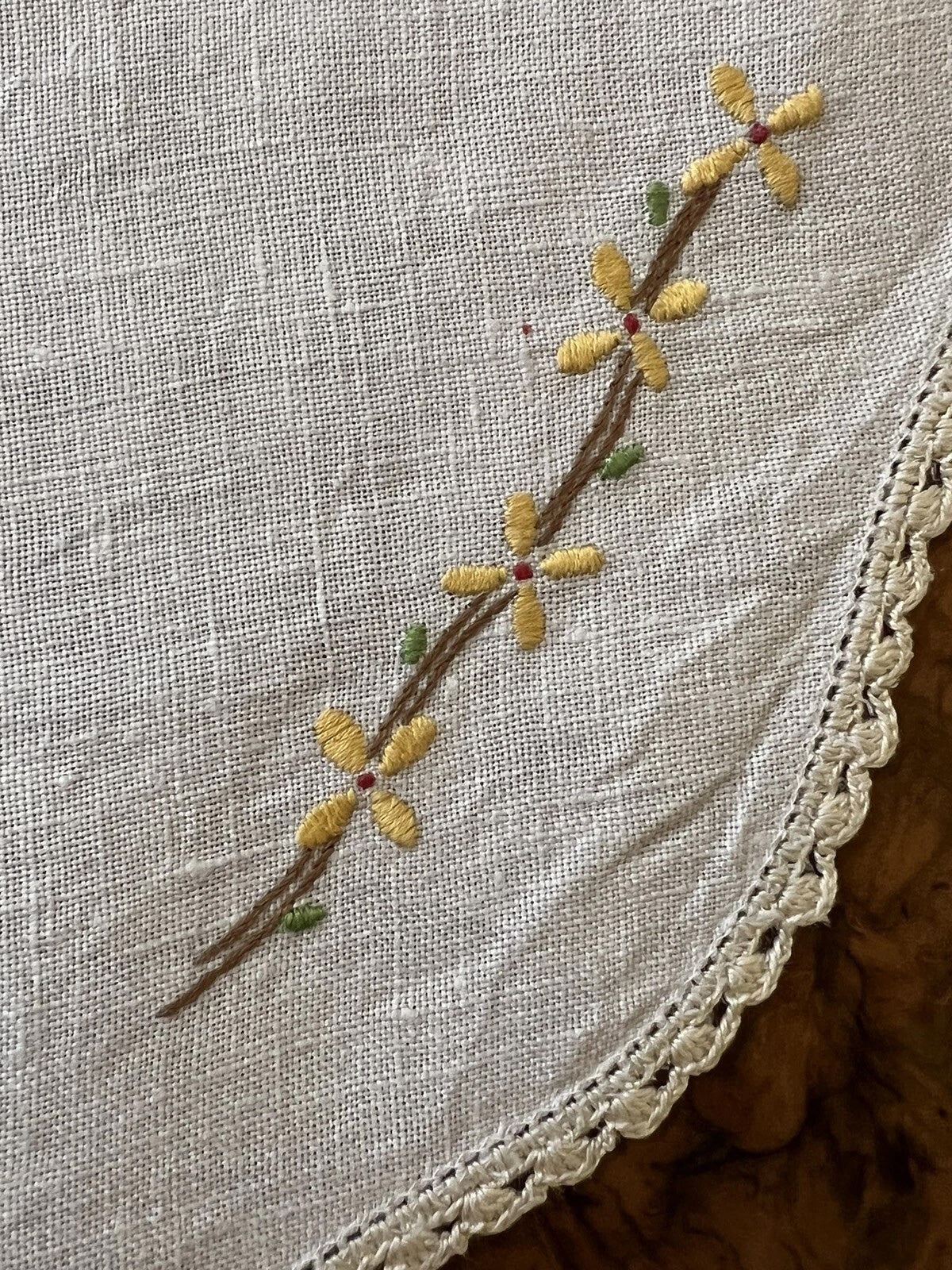 Linen Embroidered Floral