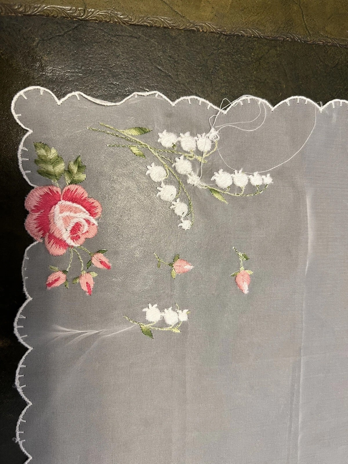 Embroidered Square Transparent Fabric
