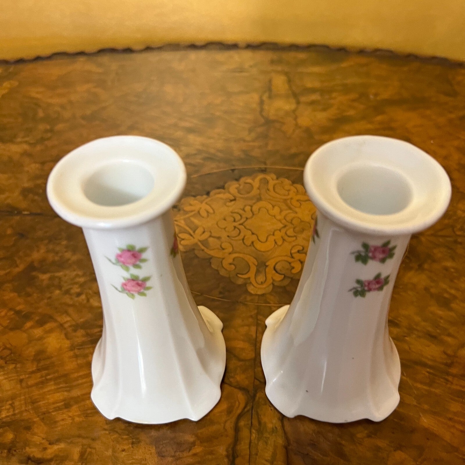 Floral Porcelain Candlesticks