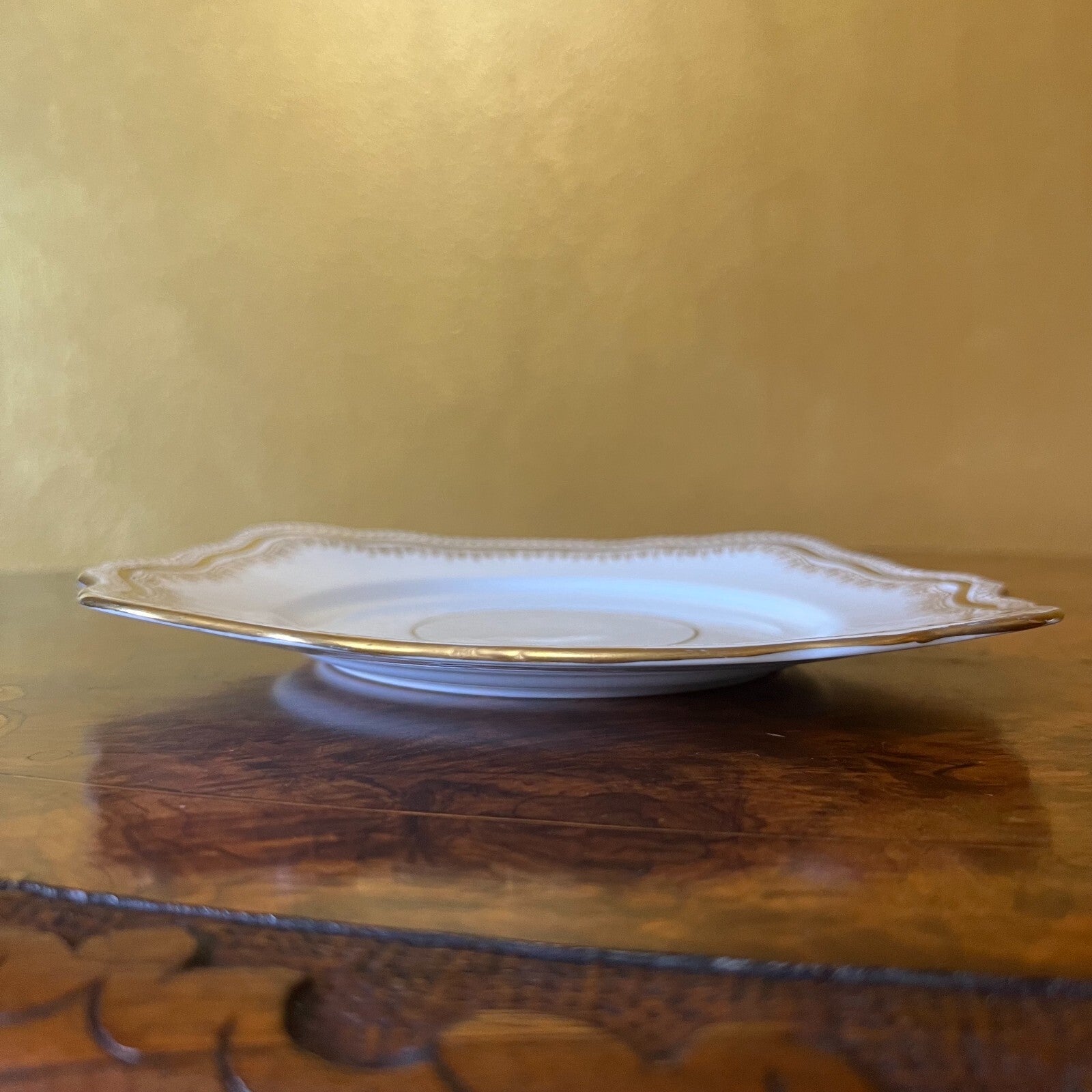 Foley English Gold Print Cake Plate