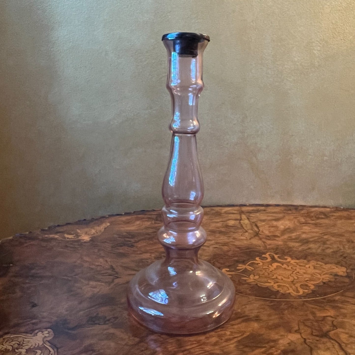 Glass Candle Holder Pair