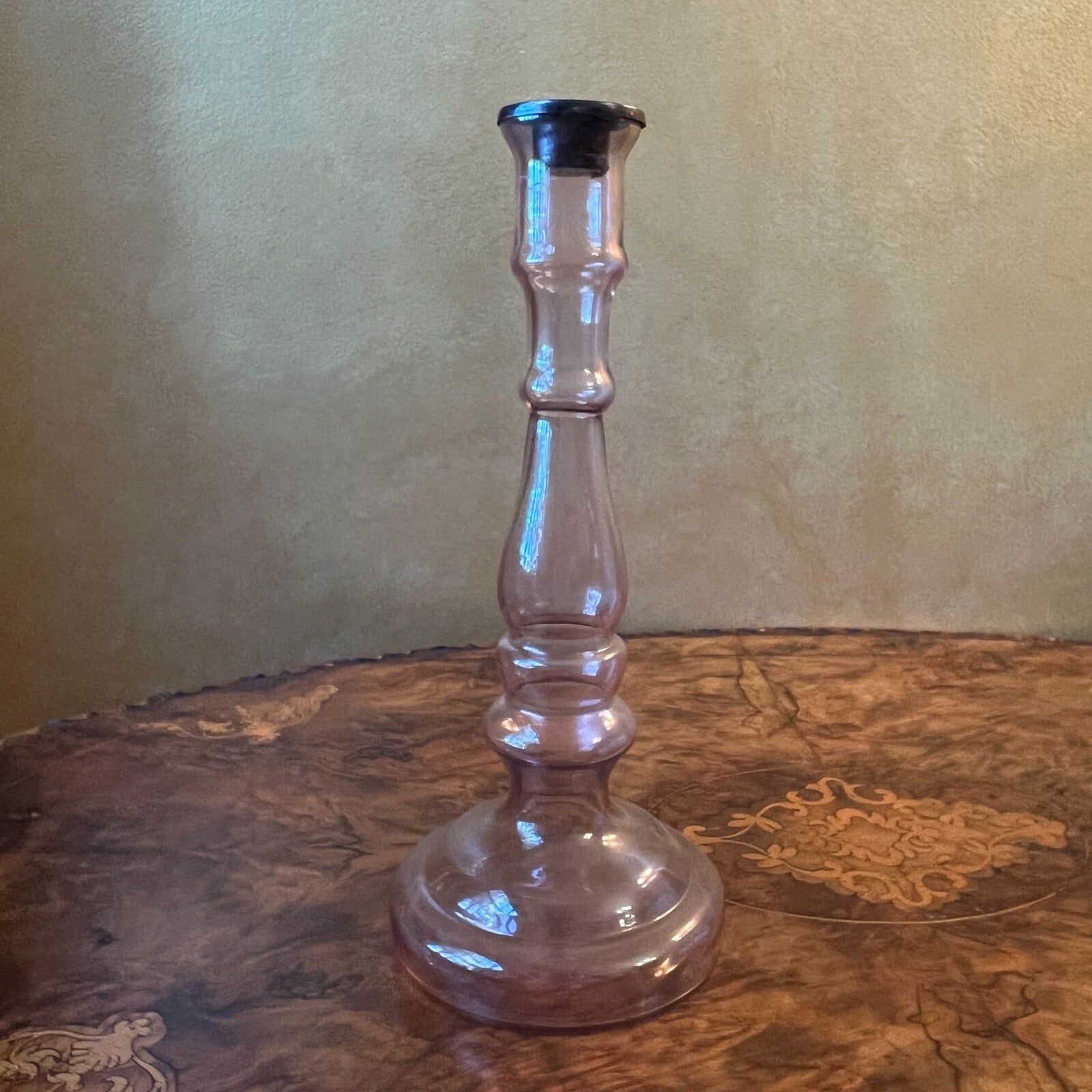 Glass Candle Holder Pair