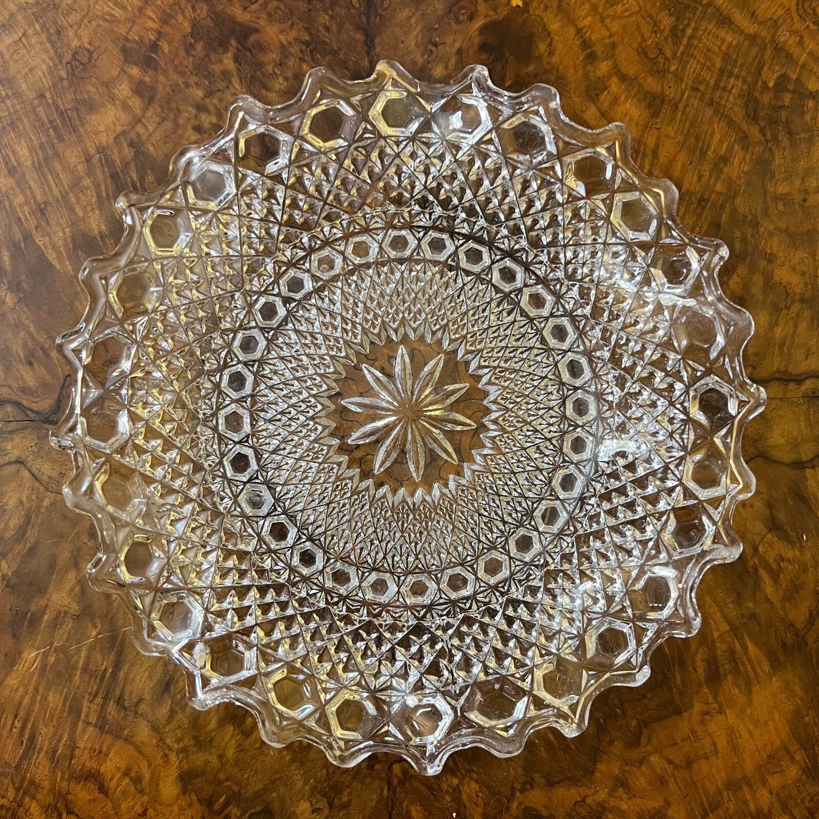 Glass Cut Display Bowl