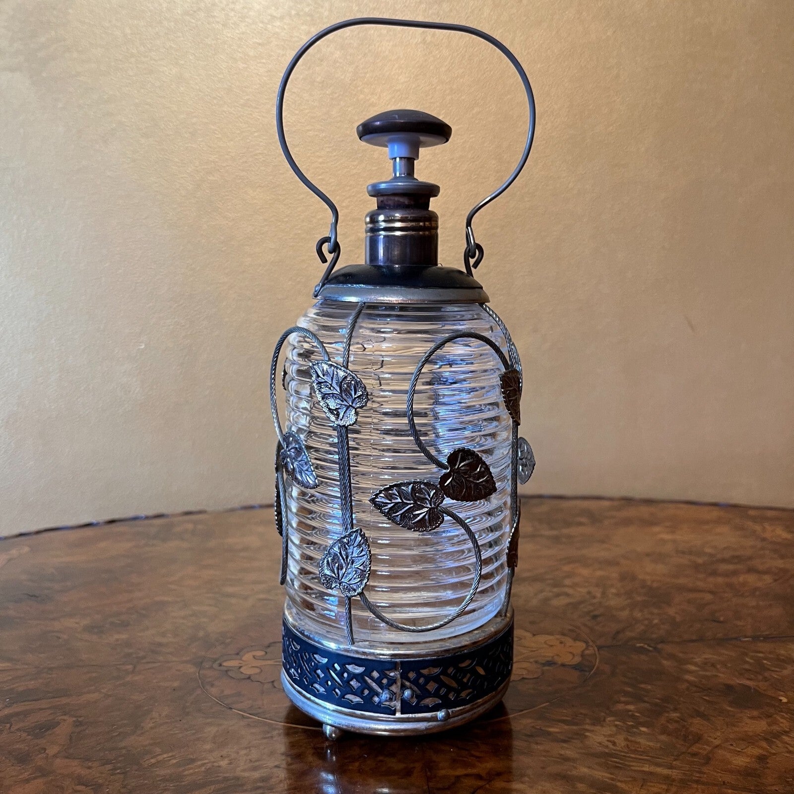 Glass Floral Canister