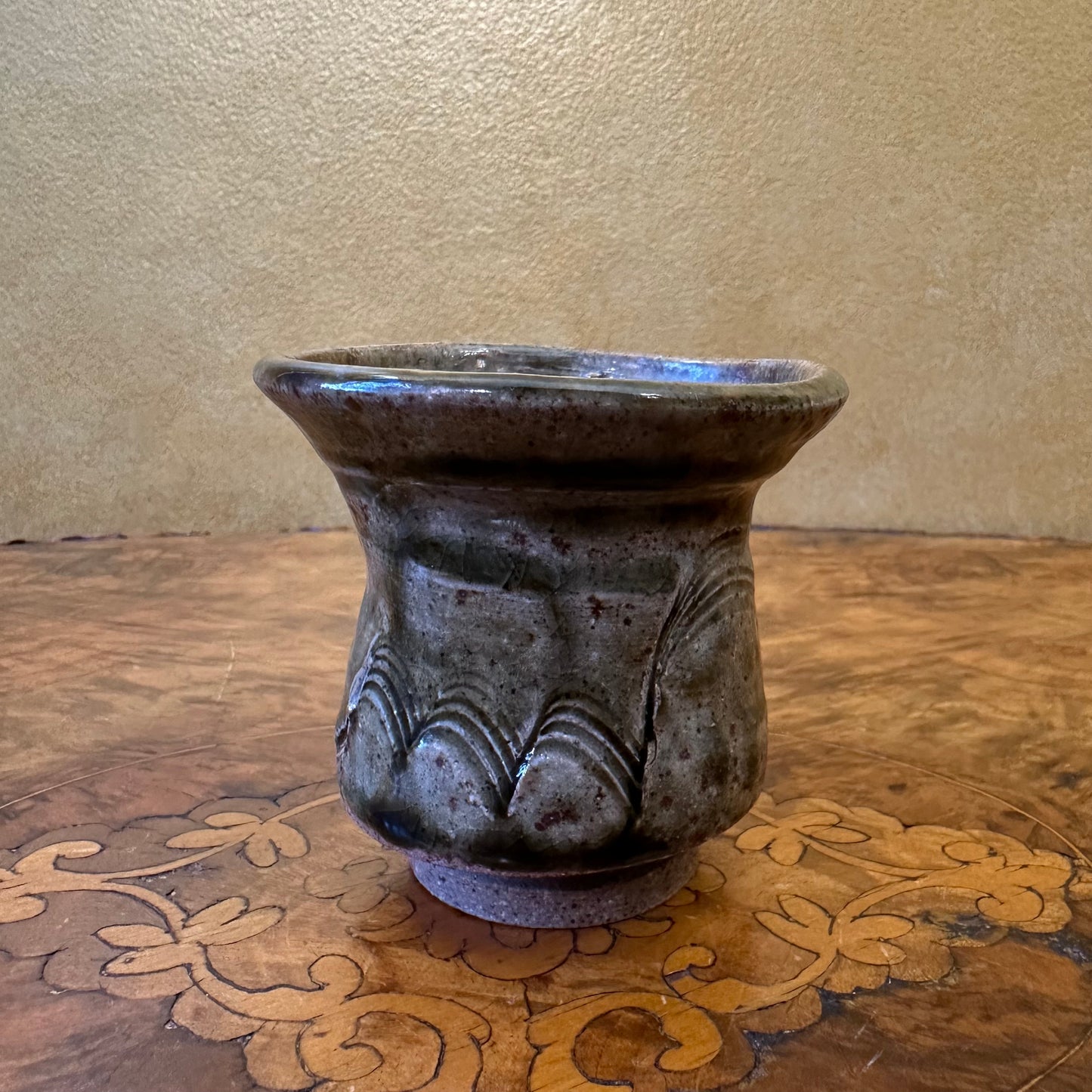 Green Brown Ceramic Vase Jar Pot